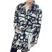 Men's Lapel Print Casual Trench Coat