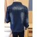 Men's Fashion Classical Solid Slim Fit Casual Long Sleeve Denim Jacket,Cotton/Print/Casual/Plus Size