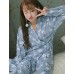 Spring and autumn cute Japanese cotton kimono pajamas female Korean long-sleeved cardigan thin section tracksuit suit